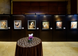 Set up of the exhibition in the Fullerton Hotel