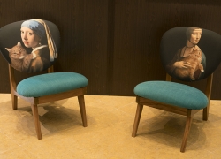 Two limited edition chairs produced and signed by Luthfi Hasan of Jakarta Vintage in collaboration with Fat Cat Art