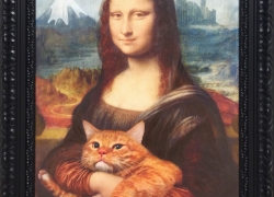 Mona Lisa with her Cat at Sazai Hall- Temple of Five Hundred Rakan, Thirty-seventh view of Mount Fuji