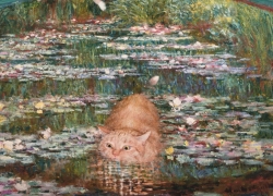 Bathing in a Pond of Water Lilies