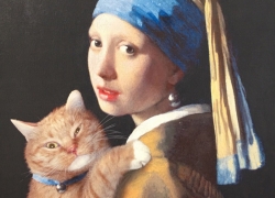 Girl with a Pearl Earring and a Ginger Cat